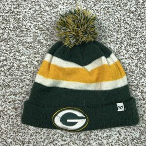 Green Bay Packers Hat‎ Beanie Mens One Size Green NFL Football '47 Pom Knit